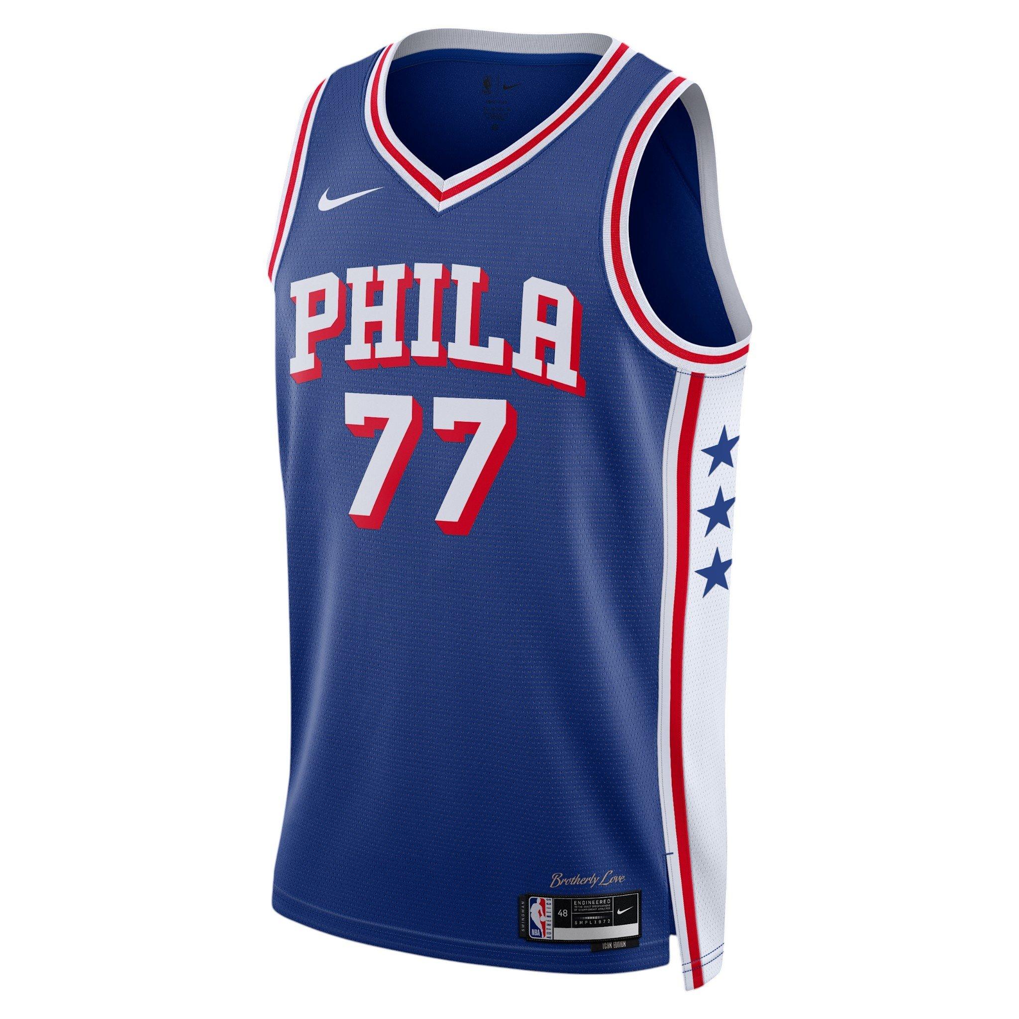 Nike Men's V.J. Edgecombe Philadelphia 76ers Icon Edition Dri-FIT NBA Swingman Jersey - Blue - BLUE